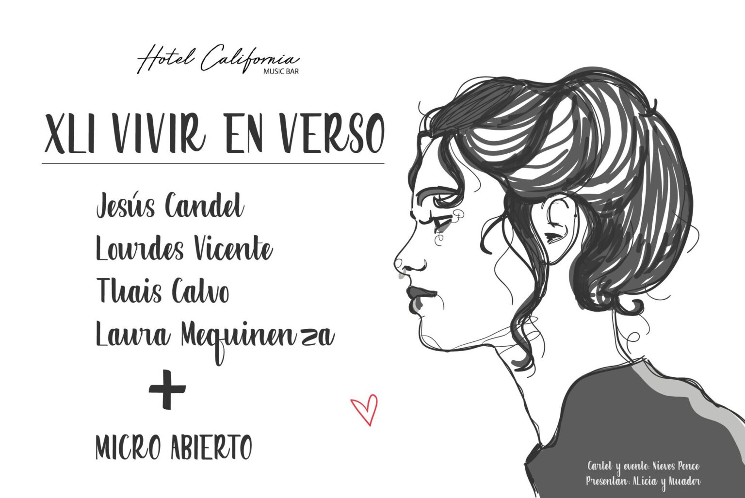 Cartel Vivir en Verso - Nieves Ponce